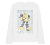 Transformers Generations Autobot More Than Meets The Eye Bumblebee Maglietta a Maniche Lunghe Unisex, Bianca, S