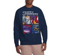 Transformers Generations Retro Villainous Decepticon Grid Sweatshirt, Navy Maglia di Tuta, Marina Militare, S Unisex-Adulto