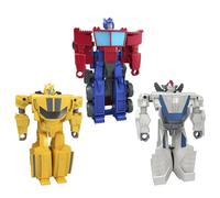 Transformers 1-Step Flip Heroes - Confezione da 3 action figure con jack, Bumblebee e Optimus Prime, giocattoli pasquali per bambini o cestini, età 6+