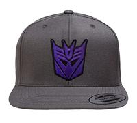 Transformers Licenza Ufficiale Decepticon 3D Patch Premium Snapback cap (Grigio Scuro), One Size