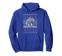 Transformers Natale Megatron Ugly Sweater Felpa con Cappuccio, Unisex per Adulti, Blu Reale, L