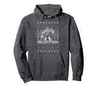 Transformers Natale Megatron Ugly Sweater Felpa con Cappuccio, Unisex per Adulti, Grigio Scuro, M