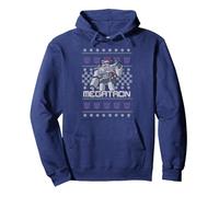 Transformers Natale Megatron Ugly Sweater Felpa con Cappuccio, Unisex per Adulti, Navy, XXL