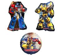 Transformers Palloncini Set da 3 Tondo, Optimus Prime e Bumblebee | Sagome Personalizzate, Palloncino Tondo Incluso, Decorazione Festa, Personaggi Autobot, Per Bambini