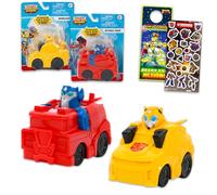 Transformers Set di giocattoli da corsa - Set di 2 pezzi con veicoli d'azione di salvataggio Bots Racing Pull Back e adesivi, altro | Transformers Racecar Toys per ragazzi, bambini