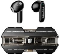 Transformers TF-T01 - Auricolari wireless Bluetooth 5.4, con microfono intelligente con cancellazione del rumore, IPX5, impermeabili, per Android, iOS, colore: nero