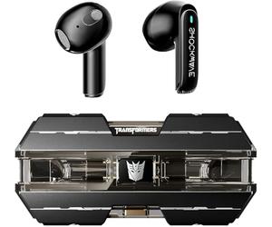Transformers TF-T01 - Auricolari wireless Bluetooth 5.4, con microfono intelligente con cancellazione del rumore, IPX5, impermeabili, per Android, iOS, colore: nero