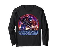 Transformers: War for Cybertron Optimus Prime Leader Maglia a Manica, Unisex per Adulti, Nero, XXL