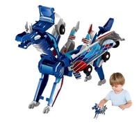 Transforming Car Wing Dinosaur Toy, 2-in-1 Vehicle Jurassic Creature Model, Automatic Shape-Shifting Action, LED Light Sound Feature, Fun Gift for Boys Ages 3-5, Indoor Play Entertainment