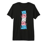 Transgender Cat Stack Cute Trans Pride Flag LGBT Animal Gift Maglietta Premium