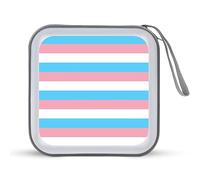 Transgender Flag Pride Divertente porta CD 40 Capacità DVD Custodia protettiva per disco Borsa organizer per auto, casa e viaggio