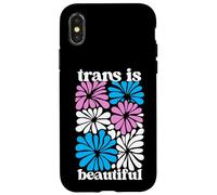Transgender Floral Retro Flowers Trans Pride Colors Boho Custodia per iPhone X/XS