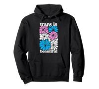 Transgender Floral Retro Flowers Trans Pride Colors Boho Felpa con Cappuccio