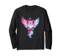 Transgender Owl Bird Trans Pride Flag Colors Tattoo Style Maglia a Manica