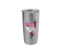 Transgender Phoenix Bird Trans Pride Flag Rising From Ashes Bicchiere termico in acciaio inox doppia parete