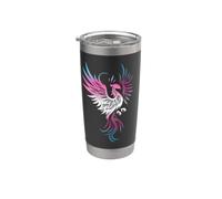 Transgender Phoenix Bird Trans Pride Flag Rising From Ashes Bicchiere termico in acciaio inox doppia parete