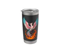 Transgender Phoenix Bird Trans Pride Flag Rising From Ashes Bicchiere termico in acciaio inox doppia parete