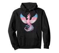 Transgender Phoenix Bird Trans Pride Flag Rising From Ashes Felpa con Cappuccio