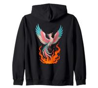 Transgender Phoenix Bird Trans Pride Flag Rising from Ashes Felpa con Cappuccio