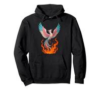 Transgender Phoenix Bird Trans Pride Flag Rising from Ashes Felpa con Cappuccio