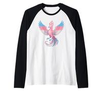 Transgender Phoenix Bird Trans Pride Flag Rising From Ashes Maglia con Maniche Raglan