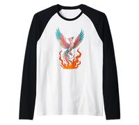 Transgender Phoenix Bird Trans Pride Flag Rising from Ashes Maglia con Maniche Raglan