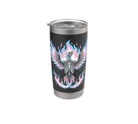 Transgender Phoenix Halloween Trans Flag Rising From Ashes Bicchiere termico in acciaio inox doppia parete