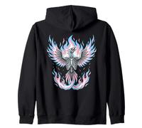 Transgender Phoenix Halloween Trans Flag Rising from Ashes Felpa con Cappuccio
