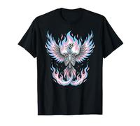 Transgender Phoenix Halloween Trans Flag Rising from Ashes Maglietta