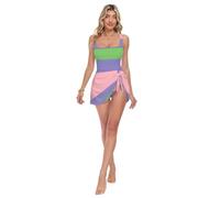 Transgender Transessuale Orgoglio Bandiera Blu Modesto Spiaggia Plus Size Costume Da Bagno, Trigender Pride Flag Identità sessuale, L