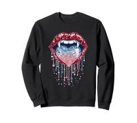 Transgender Vampire Lips Fangs Biting Trans Pride Heart Felpa