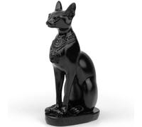 TRANSGOOD Statuetta da collezione della dea gatta egizia Bastet, alta 10,7 cm, mini statuetta in resina, souvenir egizio per la decorazione di casa e scrivania