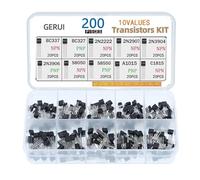 Transistor Assortment Kit 10 Values 200pcs PNP NPN Transistors BC377 BC327 2N222 2N2907 2N3904 2N3906 S8050 S8550 A1015 C18150 TO-92