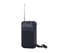 Transistor - Radio a transistor, doppia alimentazione, 11 cm, colore: Nero | Jack per cuffie da 3,5 mm, modalità di ascolto privato, uscita altoparlante chiaro, bande AM/FM, design