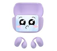 Translator Earbuds AI Real Time Conversation 144 lingue LED Touch Case 6.0 cancellazione del rumore cuffie nero (traduzione viola)