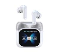 Translator Earbuds, Wireless AI Translation Earbuds Supporting 140 Languages, 1.57×1.18in, Smart Noise-Cancelling Earphone with Real-Time LED Display for Workout, Travel, Business, Workplace