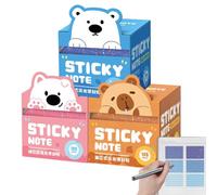 Translucent Sticky Notes 3-Piece Set, Glitter Animal Fruit Pull Out