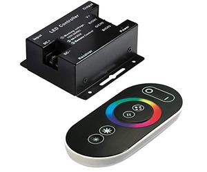 Transmedia - Comando RGB per luci a LED, max. 6A per canale e colore / 12-24 V, giunto femmina, per moduli a LED con anodo comune, incluso telecomando, LC4L