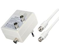 Transmedia FP9IL - Amplificatore per antenna per 2 televisori, alimentatore di rete, amplificazione: 2 x 15 dB, campo di frequenza: 47-862 MHz