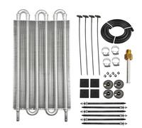 Transmission Oil Cooler Kit convertitore radiatore automatico-manuale per trasmissione remota in alluminio a 8 file, 6 file e 4 file(6 Row Silver)