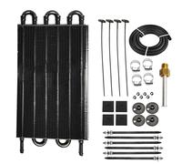 Transmission Oil Cooler Kit convertitore radiatore automatico-manuale per trasmissione remota in alluminio a 8 file, 6 file e 4 file(6 Row Black)