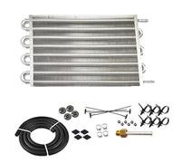 Transmission Oil Cooler Kit Convertitore Radiatore Olio Universale In Alluminio A 4 File, 6 File, 8 File, Trasmissione A Distanza, Manuale, Auto, Moto(Silver 8 Rows)