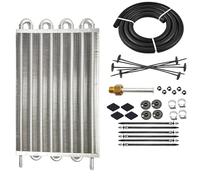 Transmission Oil Cooler Kit Convertitore Radiatore Olio Universale In Alluminio A 4 File, 6 File, 8 File, Trasmissione A Distanza, Manuale, Auto, Moto(Silver 8 Rows)