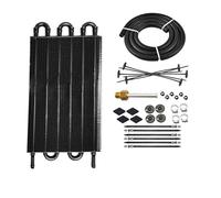 Transmission Oil Cooler Kit Convertitore Radiatore Olio Universale In Alluminio A 4 File, 6 File, 8 File, Trasmissione A Distanza, Manuale, Auto, Moto(Black 6 Rows)