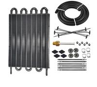 Transmission Oil Cooler Kit Convertitore Radiatore Olio Universale In Alluminio A 4 File, 6 File, 8 File, Trasmissione A Distanza, Manuale, Auto, Moto(Black 8 Rows)