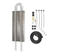 Transmission Oil Cooler Kit Radiatore Olio Universale Per Compressore D'aria, Post-refrigeratore, In Lega Di Alluminio A 16 Passaggi, Con Tubo E Alette Radiatore olio Radiatore(CHINA-2 Row Silver)