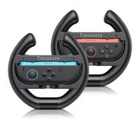 TRANSNOVO Steering Wheels Compatible with Nintendo Switch 2 Joy-Cons, Controller Racing Wheels for Mario Kart 8 Deluxe-TWIN PACK [2X Black Wheels]