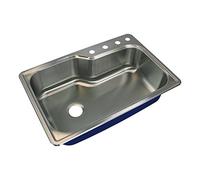 Transolid MTSO33229-4 Lavello da Cucina in Acciaio Inox Calibro 16, Finitura Spazzolata, 33-in x 22-in x 9-in