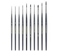 Transon 10pcs Piccolo Dettaglio Modello Miniatura Pittura Set di Pennelli per Acrilico Acquerello Guazzo Inchiostro Tempera e Body Painting