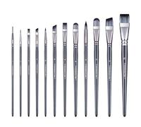 Transon Set di 12 pennelli per pittura ad acquerello, acrilico, guazzo, olio e tempera